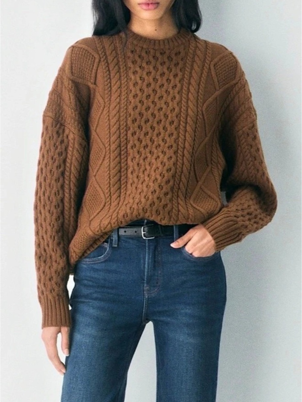 Aritzia Heritage Knit Merino Wool Crew Sweater
